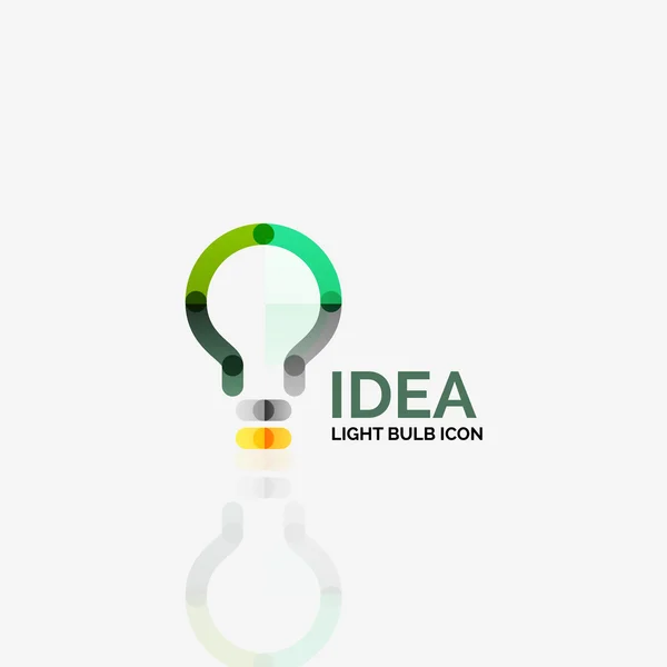 Logo, lampadina vettoriale astratta lineare geometrica business icon. Idea concetto — Vettoriale Stock