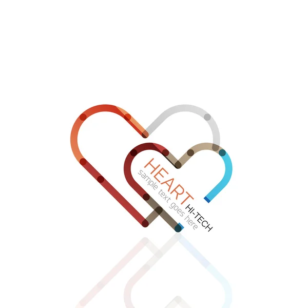 Logo láska srdce, abstraktní lineární geometrické obchodu ikon — Stockový vektor