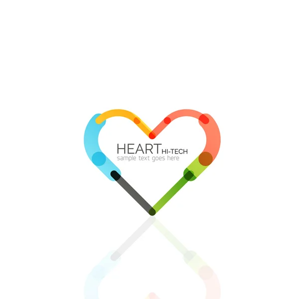 Logo liefde hart, abstracte lineaire geometrische business pictogram — Stockvector