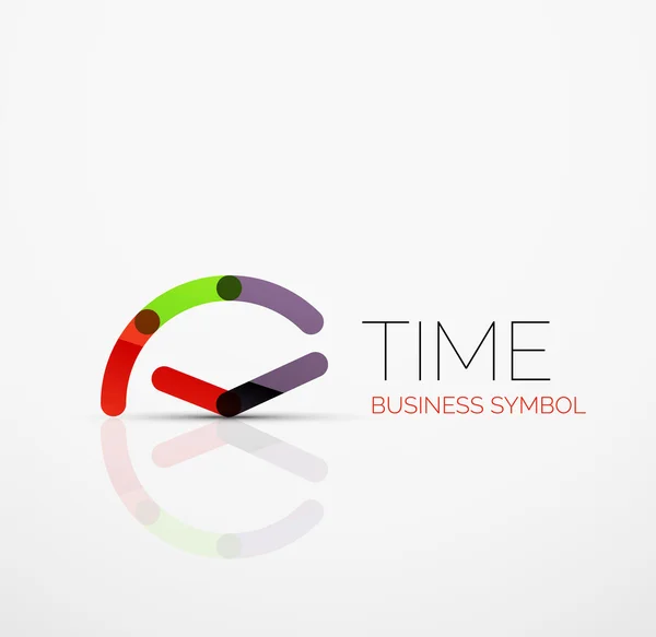 Vector abstract logo idea, time concept or clock business icon. Creative logotype design template — Stock Vector