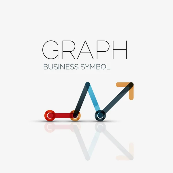 Abstracte logo idee, lineaire diagram of grafiek business pictogram. Creatieve vector logo ontwerpsjabloon — Stockvector