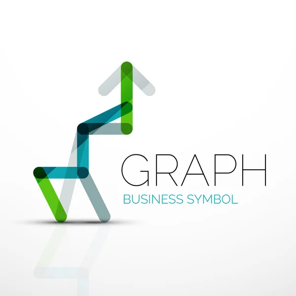 Abstract logo idea, linear chart or graph  business icon. Creative vector logotype design template — Stock Vector