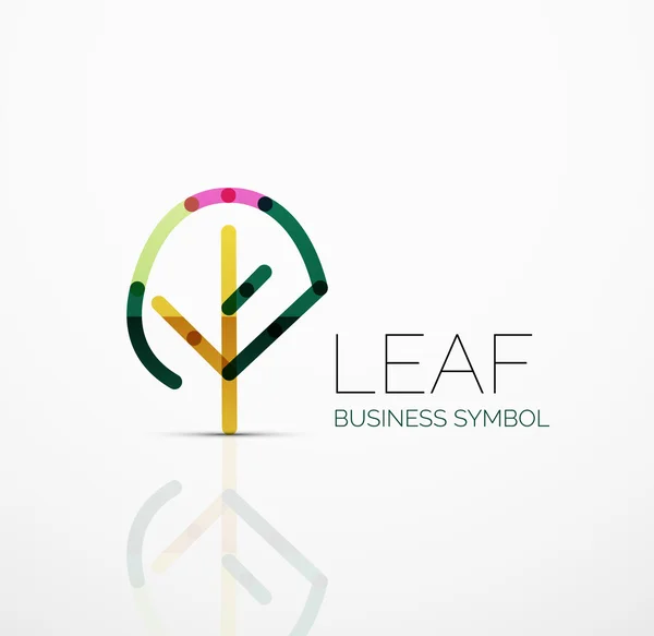 Idée de logo abstrait vectoriel, feuille écologique, plante naturelle, icône de l'entreprise concept vert. Modèle de conception de logotype créatif — Image vectorielle