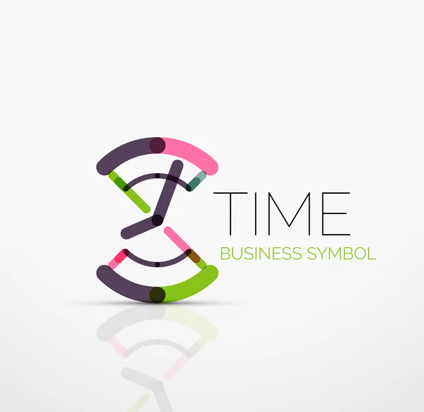 Vektör soyut logo fikri, zaman kavramı veya saat iş simgesi. Yaratıcı logo tasarım şablonu — Stok Vektör