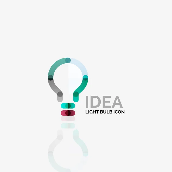 Logo, lampadina vettoriale astratta lineare geometrica business icon. Idea concetto — Vettoriale Stock