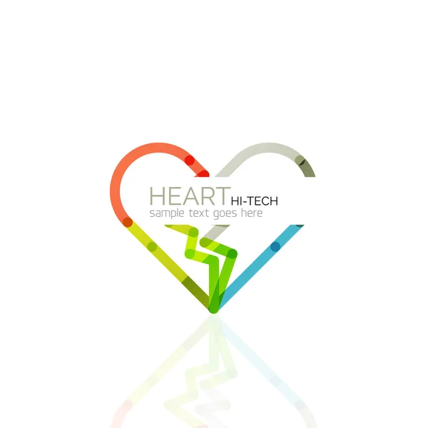 Logo liefde hart, abstracte lineaire geometrische business pictogram — Stockvector