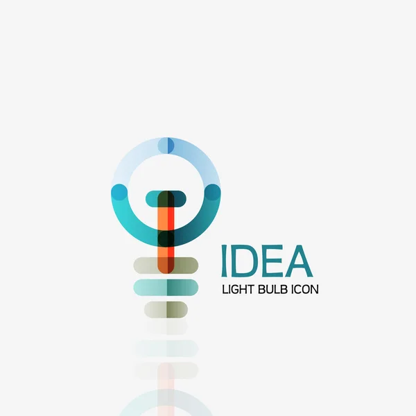 Logo, lampadina vettoriale astratta lineare geometrica business icon. Idea concetto — Vettoriale Stock