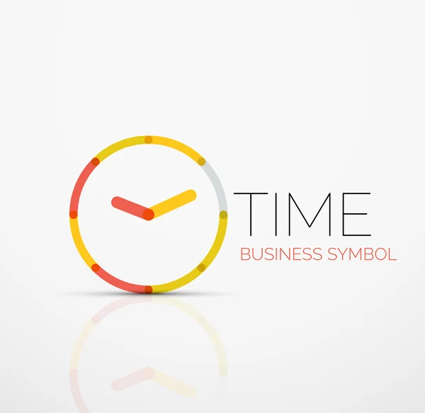 Idea de logotipo abstracto vectorial, concepto de tiempo o icono de negocio reloj. Plantilla de diseño del logotipo creativo — Vector de stock