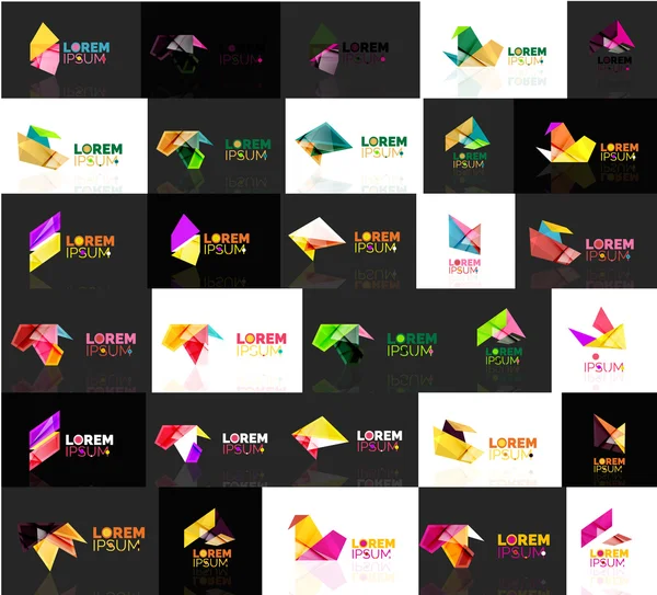 Driehoek geometrische vormen, set van abstracte logo 's — Stockvector