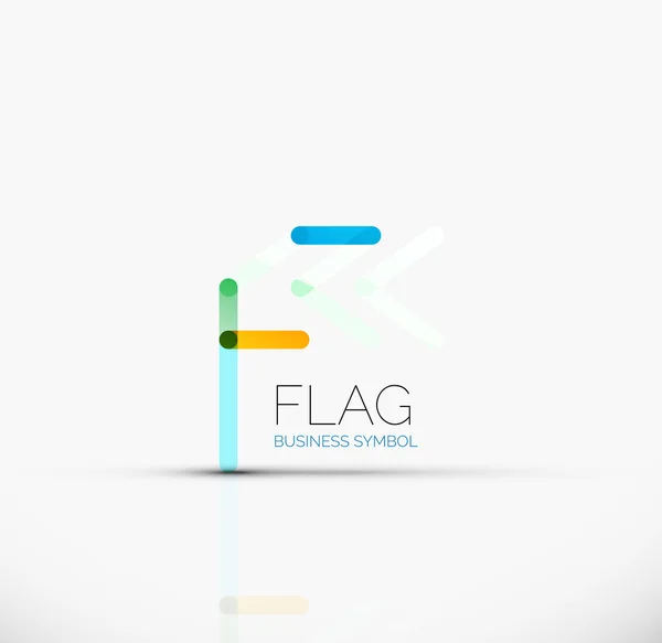 Logo flag, abstract linear geometric business icon — Stock Vector