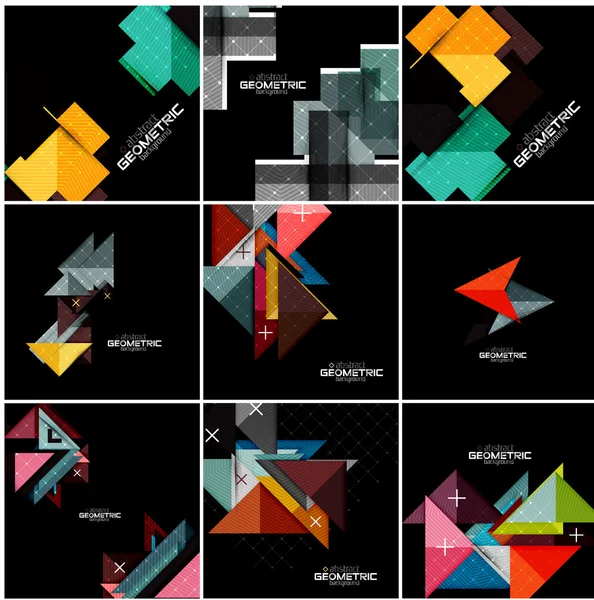 Vector geometrische banner set — Stockvector