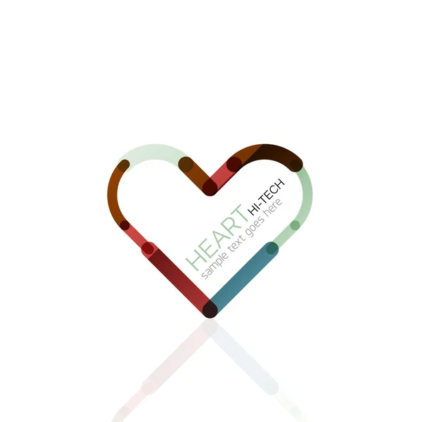 Logo aşk kalp, doğrusal geometrik iş simgesi — Stok Vektör