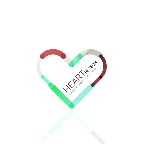 Αγάπη καρδιά λογότυπο, αφηρημένη γραμμική γεωμετρικά επαγγελματική εικονίδιο — Διανυσματικό Αρχείο