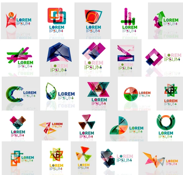 Színes absztrakt origami logók gyűjteménye — Stock Vector