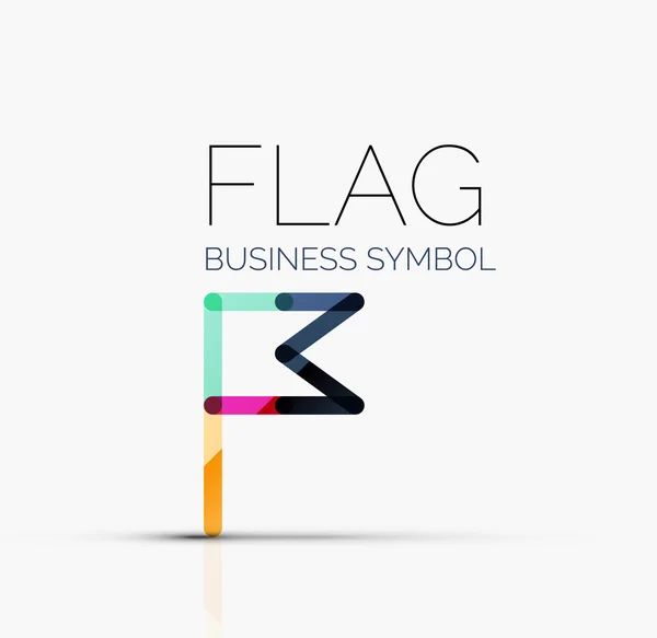 Logo flag, abstract linear geometric business icon — Stock Vector