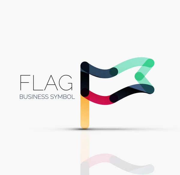 Logo flag, abstract linear geometric business icon — Stock Vector