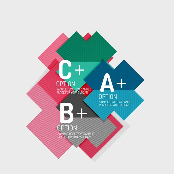 Estilo de papel formas geométricas abstratas com opções infográficas — Vetor de Stock