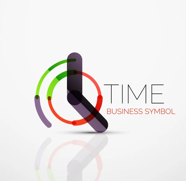 Idea de logotipo abstracto vectorial, concepto de tiempo o icono de negocio reloj. Plantilla de diseño del logotipo creativo — Archivo Imágenes Vectoriales