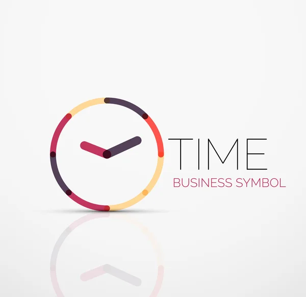 Idea de logotipo abstracto vectorial, concepto de tiempo o icono de negocio reloj. Plantilla de diseño del logotipo creativo — Archivo Imágenes Vectoriales