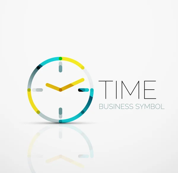Idea del logo astratto vettoriale, concetto di tempo o icona dell'orologio aziendale. Modello di design logotipo creativo — Vettoriale Stock
