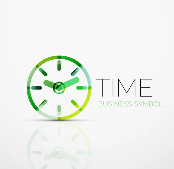 Idea de logotipo abstracto vectorial, concepto de tiempo o icono de negocio reloj. Plantilla de diseño del logotipo creativo — Archivo Imágenes Vectoriales