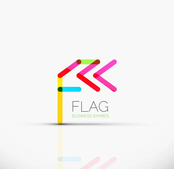 Logo flag, abstract linear geometric business icon — Stock Vector