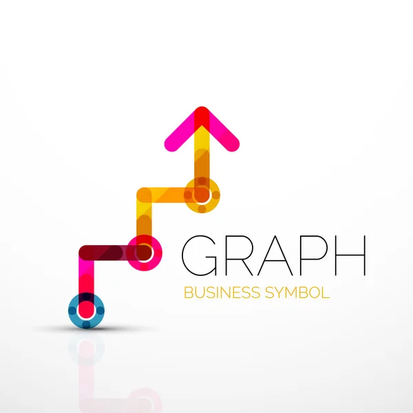 Abstract logo idea, linear chart or graph  business icon. Creative vector logotype design template — Stock Vector