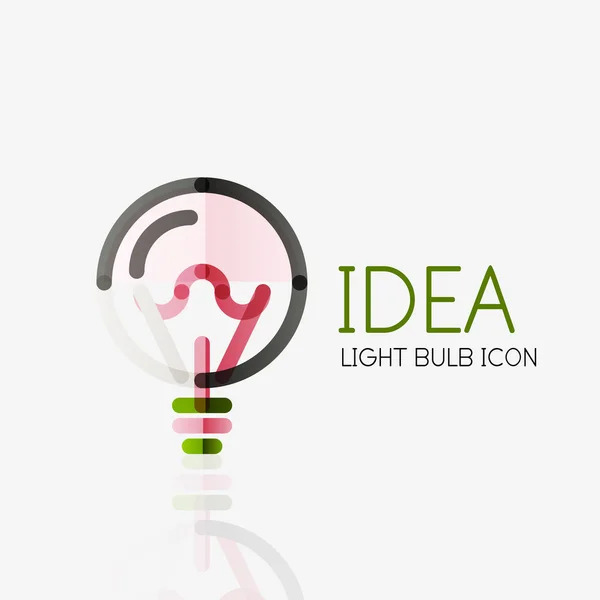 Logo, vector gloeilamp abstracte lineaire geometrische business pictogram. Idee concept — Stockvector