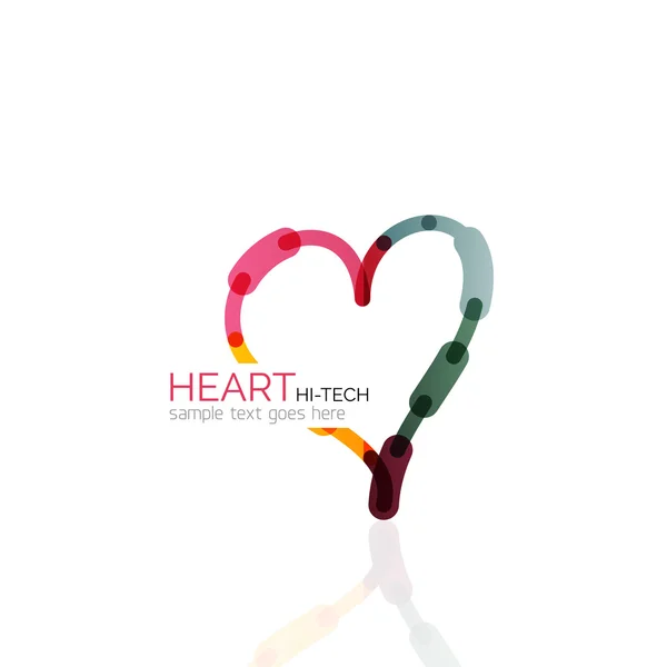 Logo liefde hart, abstracte lineaire geometrische business pictogram — Stockvector