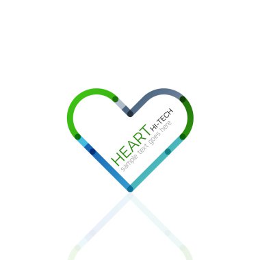 Logo aşk kalp, doğrusal geometrik iş simgesi