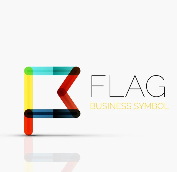 Logo flag, abstract linear geometric business icon — Stock Vector