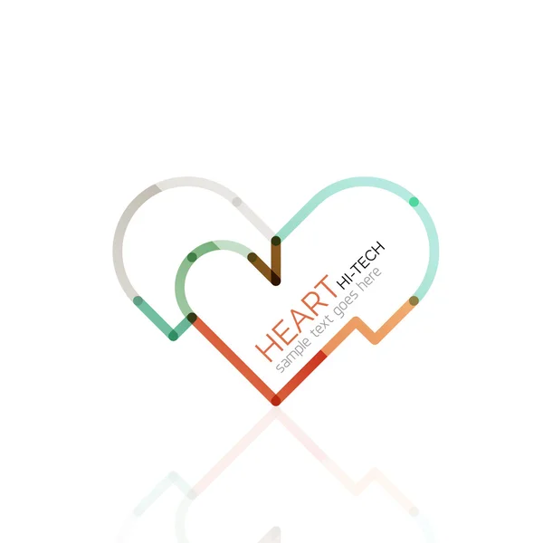 Logo liefde hart, abstracte lineaire geometrische business pictogram — Stockvector