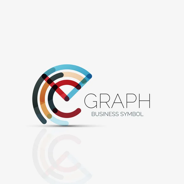 Abstract logo idea, linear chart or graph  business icon. Creative vector logotype design template — Stock Vector