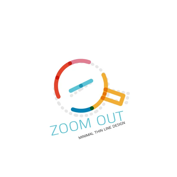 Vector thin line design logo magnifying glass, search and find or zoom logotype concept. Linear minimalistic business icon — Stock Vector