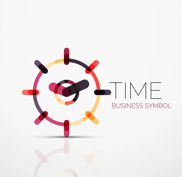 Vector abstract logo idea, time concept or clock business icon. Creative logotype design template — Stock Vector