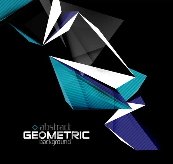 Vektorfarbe geometrische Formen auf schwarzem Hintergrund — Stockvektor