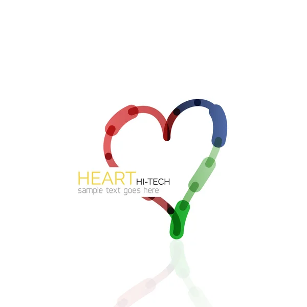 Logo liefde hart, abstracte lineaire geometrische business pictogram — Stockvector