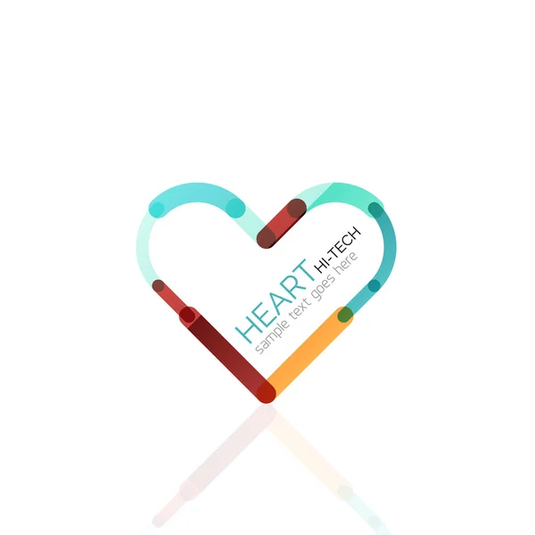 Логотип любовное сердце, абстрактная линейная геометрическая икона бизнеса — стоковый вектор