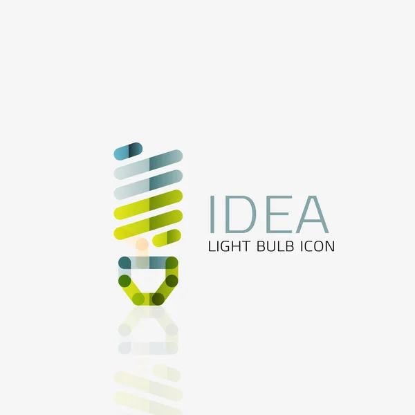 Logo, vector light bulb abstract linear geometric business icon. Idea concept — Stock Vector