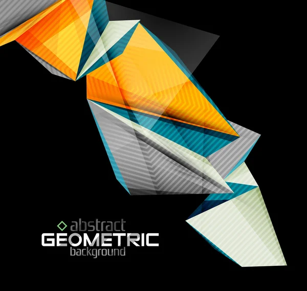 Vektorfarbe geometrische Formen auf schwarzem Hintergrund — Stockvektor