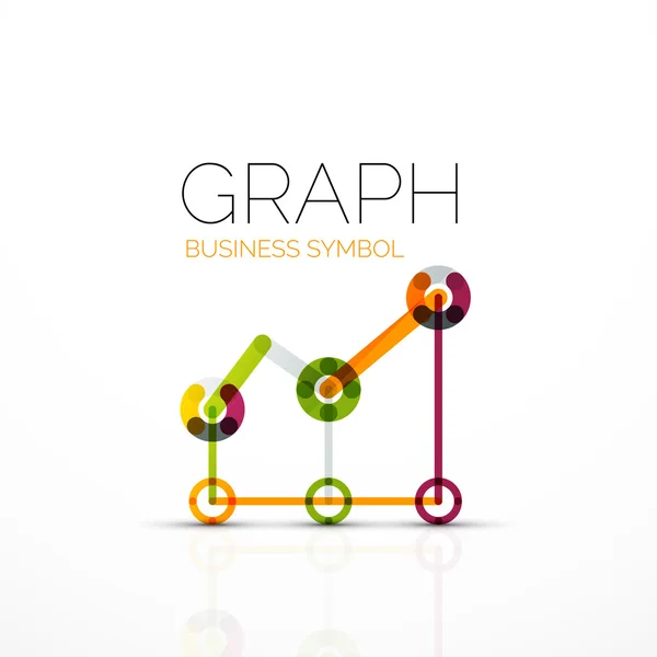 Abstract logo idea, linear chart or graph  business icon. Creative vector logotype design template — Stock Vector