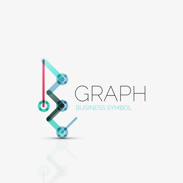 Abstract logo idea, linear chart or graph  business icon. Creative vector logotype design template — Stock Vector