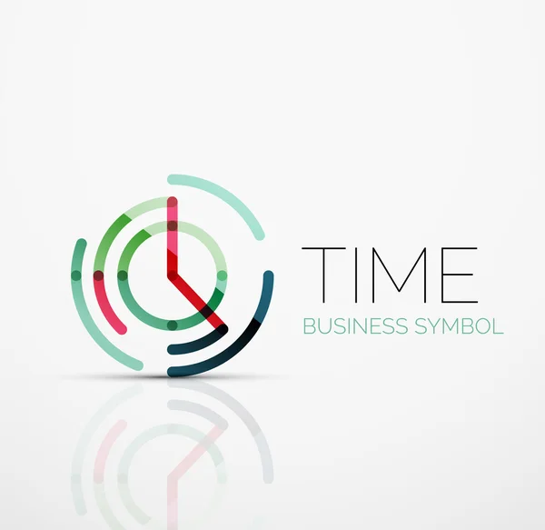 Vector abstract logo idea, time concept or clock business icon. Creative logotype design template — Stock Vector