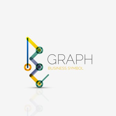 Soyut logo fikri, doğrusal grafik veya grafik iş simgesi. Yaratıcı vektör logo tasarım şablonu