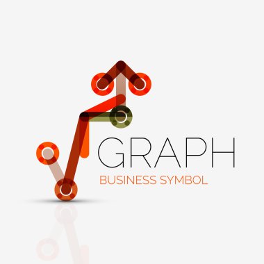 Soyut logo fikri, doğrusal grafik veya grafik iş simgesi. Yaratıcı vektör logo tasarım şablonu