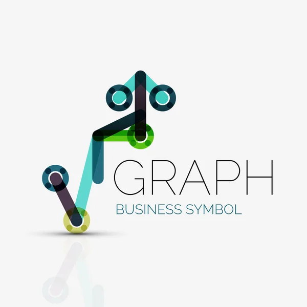 Abstract logo idea, linear chart or graph  business icon. Creative vector logotype design template — Stock Vector