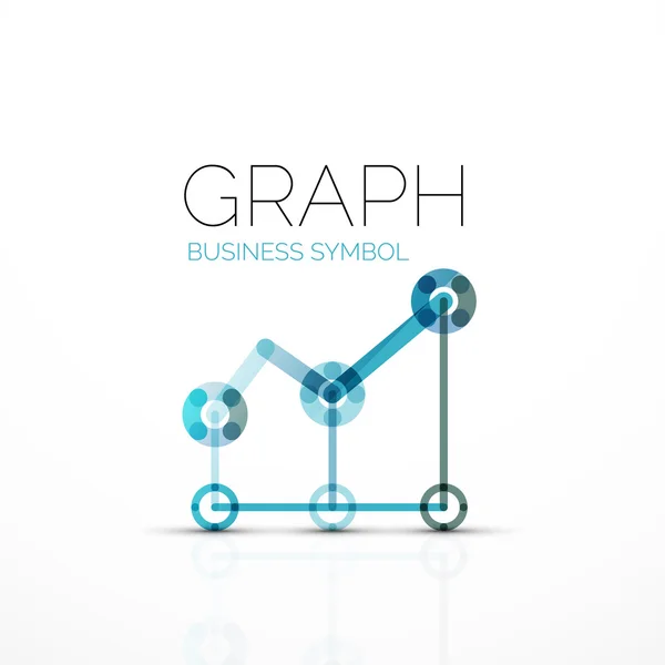 Abstract logo idea, linear chart or graph  business icon. Creative vector logotype design template — Stock Vector