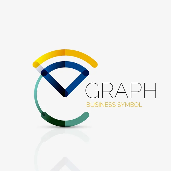 Abstract logo idea, linear chart or graph  business icon. Creative vector logotype design template — Stock Vector