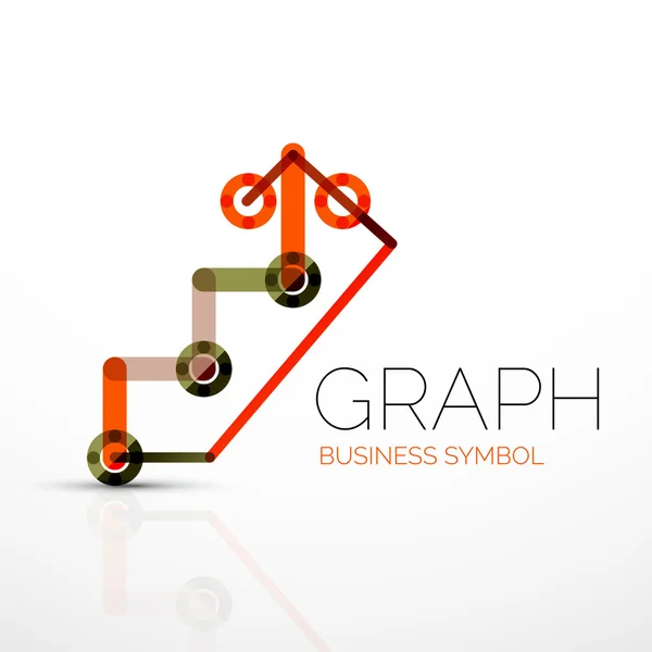 Abstract logo idea, linear chart or graph  business icon. Creative vector logotype design template — Stock Vector