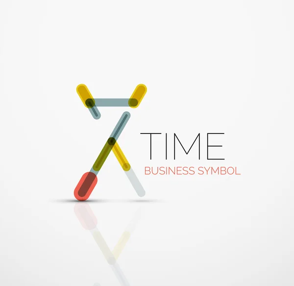 Idea de logotipo abstracto vectorial, concepto de tiempo o icono de negocio reloj. Plantilla de diseño del logotipo creativo — Vector de stock